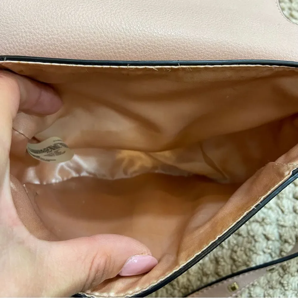 Victorias Secret Blush Pink Faux Leather Crossbody‎ with Gold Studs